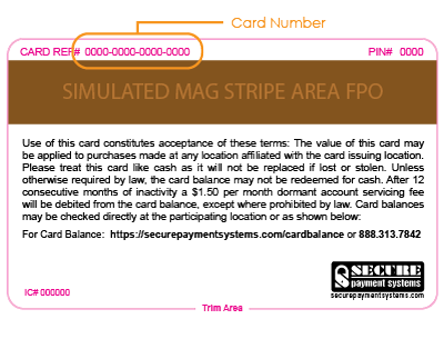 Card Number Location